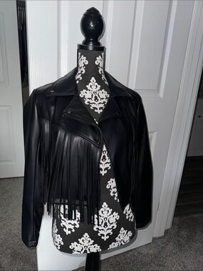 Fringe Faux Leather Jacket
